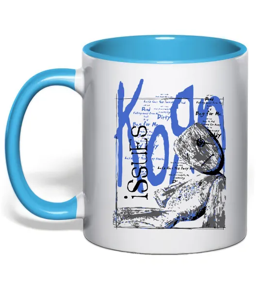 Чашка с цветной ручкой KoЯn issues Голубой фото