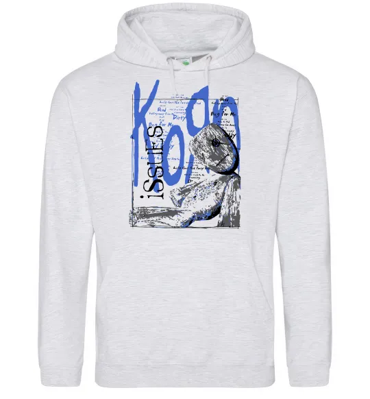 Мужская толстовка (худи) KoЯn issues Серый меланж фото