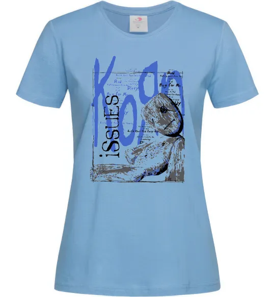 Женская футболка KoЯn issues Голубой фото