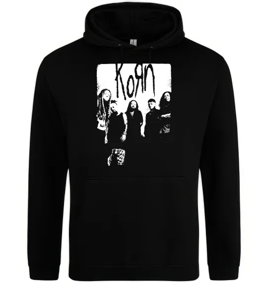 Мужская толстовка (худи) Korn band Черный фото