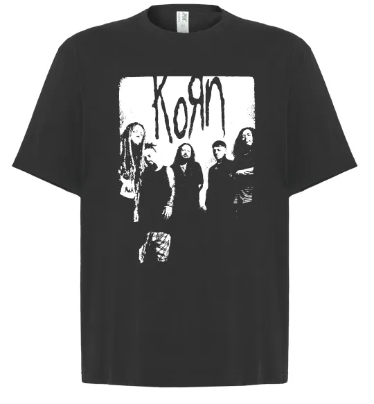 Футболка Оверсайз Korn band Черный фото