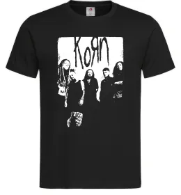 Чоловіча футболка Korn band Чорний фото