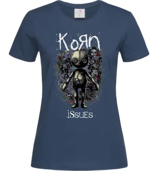 Женская футболка KoRn issues Темно-синий фото
