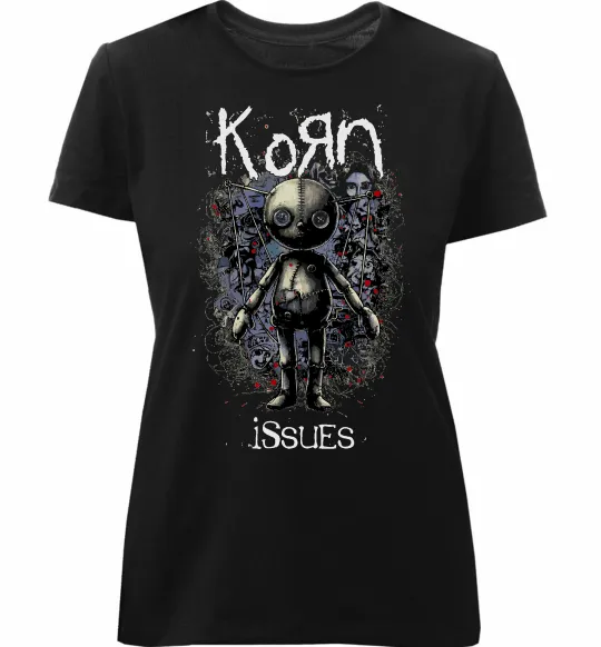 Женская премиум футболка KoRn issues Черный фото