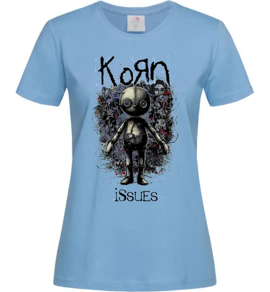 Женская футболка KoRn issues Голубой фото