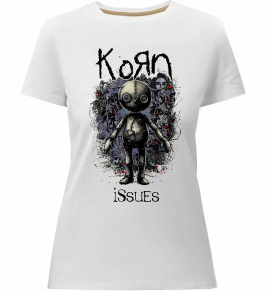 Женская премиум футболка KoRn issues Белый фото