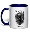Чашка с цветной ручкой KoRn issues Глубокий темно-синий фото