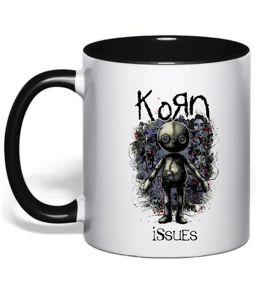 Чашка с цветной ручкой KoRn issues Черный фото