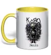 Чашка с цветной ручкой KoRn issues Лимонный фото