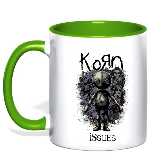 Чашка с цветной ручкой KoRn issues Лаймовый фото