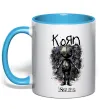Чашка с цветной ручкой KoRn issues Голубой фото