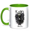 Чашка с цветной ручкой KoRn issues Зеленый фото