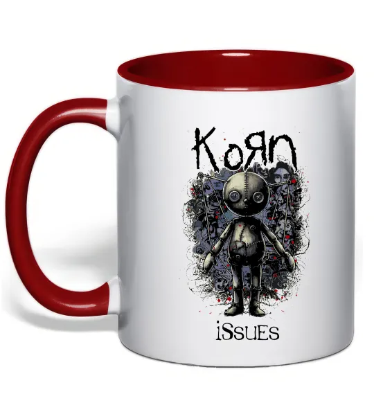 Чашка с цветной ручкой KoRn issues Красный фото