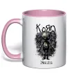 Чашка с цветной ручкой KoRn issues Нежно розовый фото