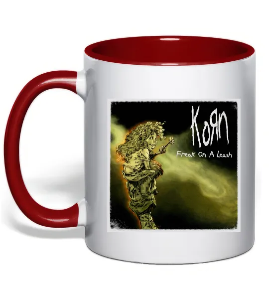 Чашка з кольоровою ручкою Корн Freak on the leash Червоний фото