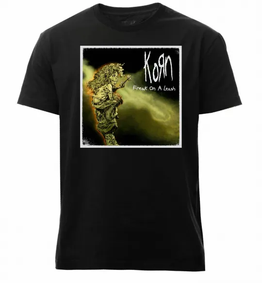 Чоловіча преміум футболка Корн Freak on the leash Чорний фото