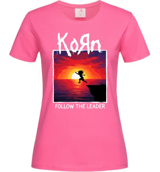 Жіноча футболка Korn follow the leader Яскраво-рожевий фото