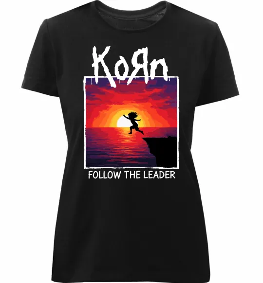 Жіноча преміум футболка Korn follow the leader Чорний фото
