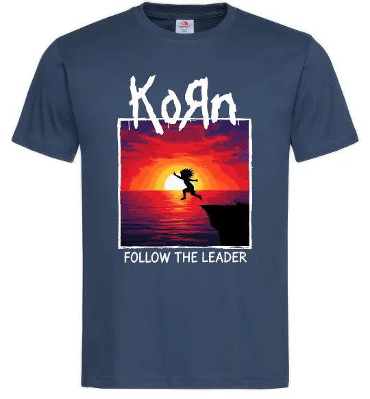 Мужская футболка Korn follow the leader Темно-синий фото