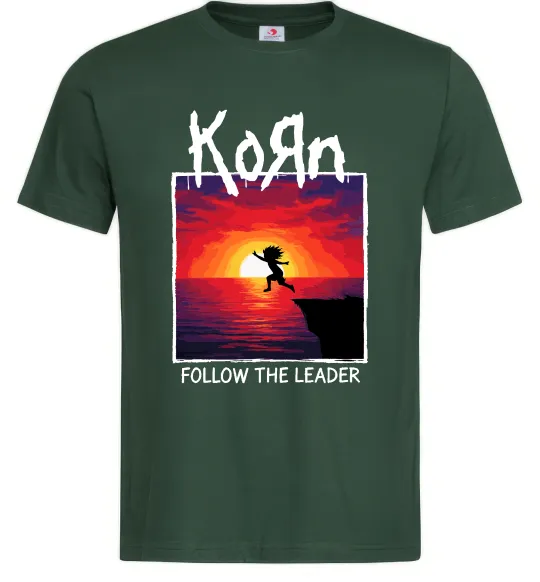 Мужская футболка Korn follow the leader Темно-зеленый фото