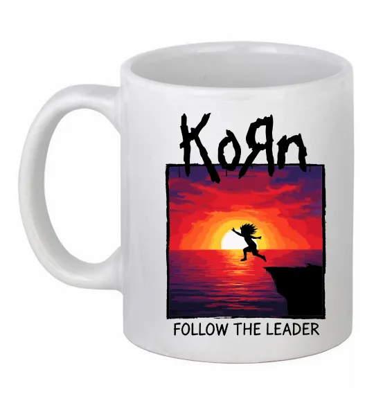 Чашка керамічна Korn follow the leader Білий фото