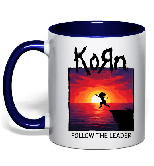 Чашка с цветной ручкой Korn follow the leader Глубокий темно-синий фото