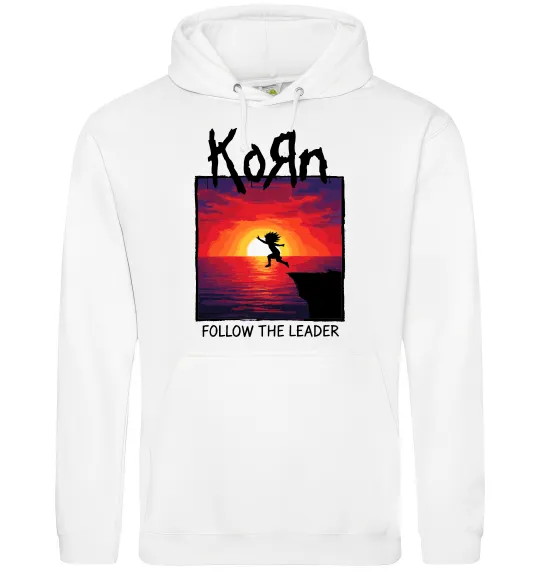 Мужская толстовка (худи) Korn follow the leader Белый фото