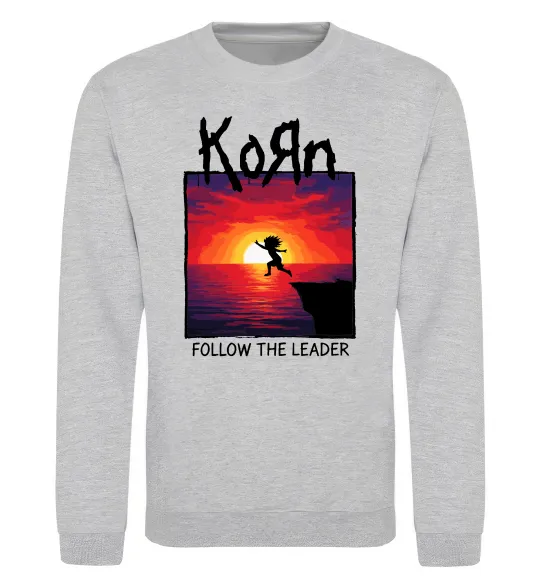 Світшот Korn follow the leader Сірий меланж фото