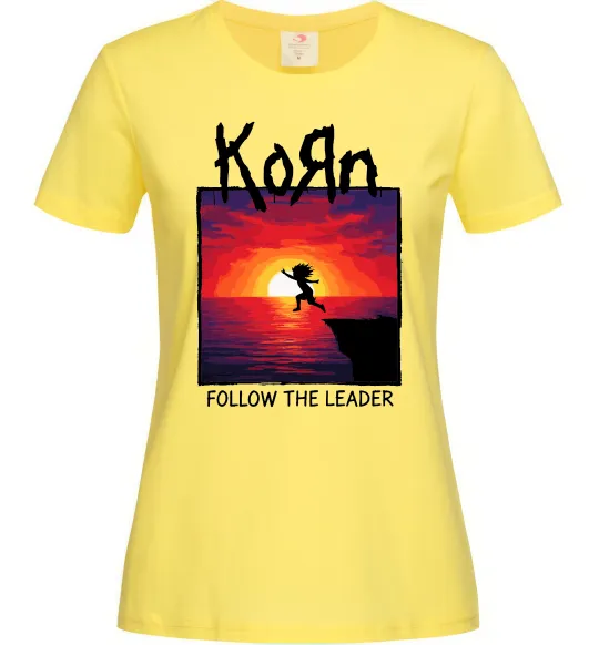 Жіноча футболка Korn follow the leader Лимонний фото
