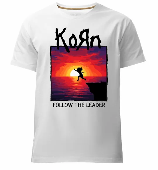Мужская премиум футболка Korn follow the leader Белый фото