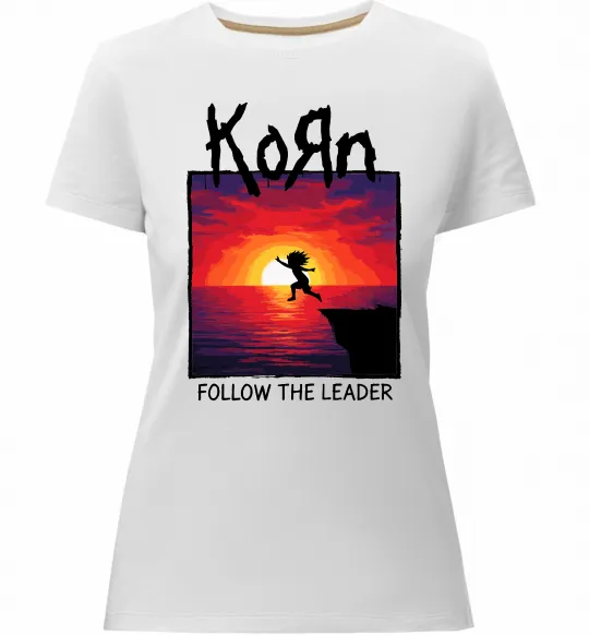 Жіноча преміум футболка Korn follow the leader Білий фото