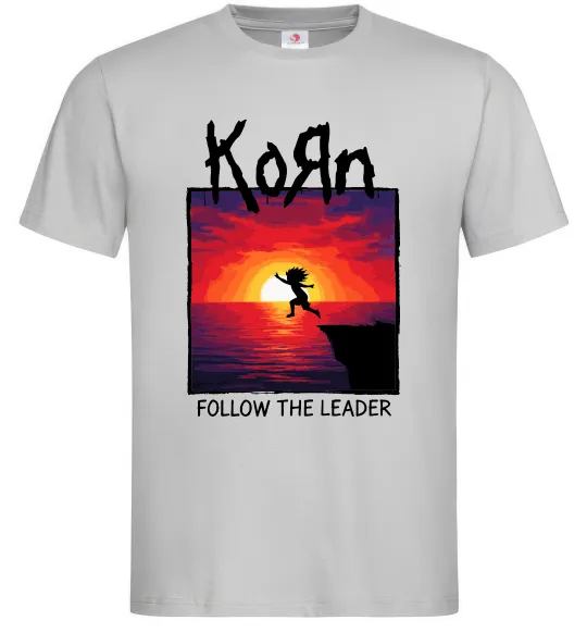 Мужская футболка Korn follow the leader Серый фото