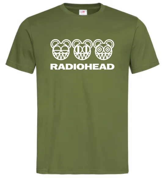 Чоловіча футболка Radiohead logo Оливковий фото