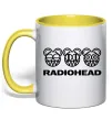 Чашка з кольоровою ручкою Radiohead logo Сонячно жовтий фото