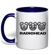 Чашка з кольоровою ручкою Radiohead logo Глибокий темно-синій фото