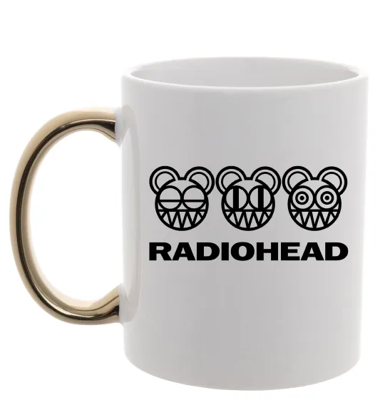 Чашка з кольоровою ручкою Radiohead logo Золото фото