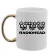 Чашка з кольоровою ручкою Radiohead logo Золото фото