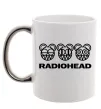 Чашка з кольоровою ручкою Radiohead logo Срібло фото
