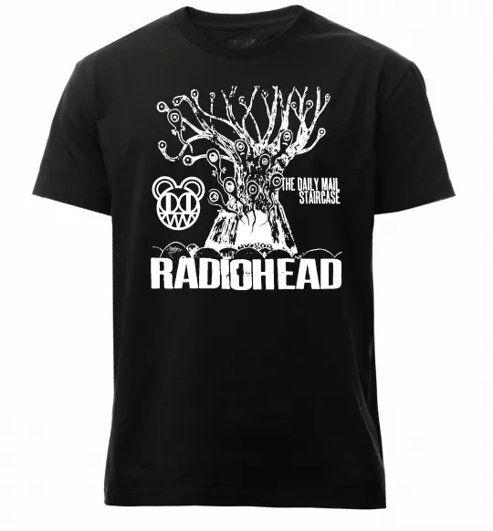 Чоловіча преміум футболка Daily mail staircase Radiohead Чорний фото