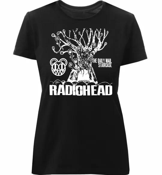 Жіноча преміум футболка Daily mail staircase Radiohead Чорний фото