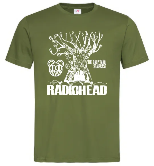 Мужская футболка Daily mail staircase Radiohead Оливковый фото