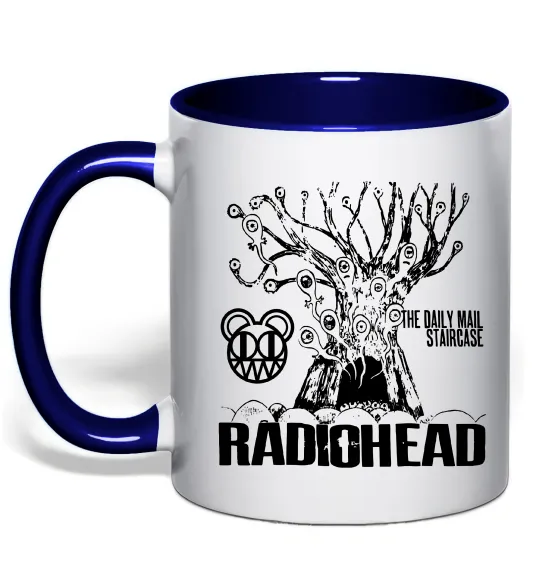 Чашка з кольоровою ручкою Daily mail staircase Radiohead Глибокий темно-синій фото