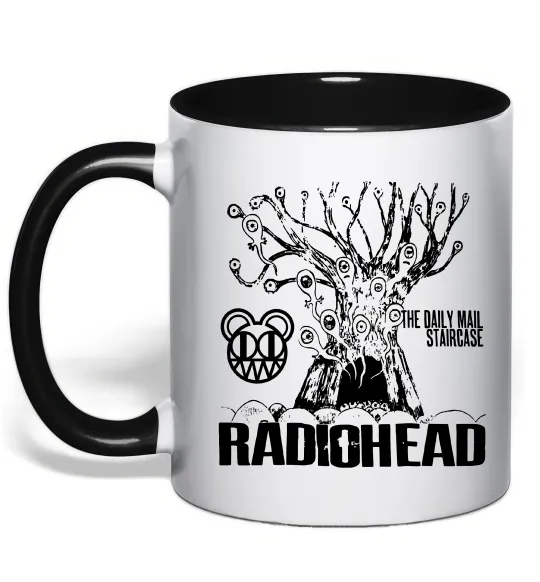 Чашка з кольоровою ручкою Daily mail staircase Radiohead Чорний фото
