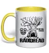 Чашка з кольоровою ручкою Daily mail staircase Radiohead Лимонний фото