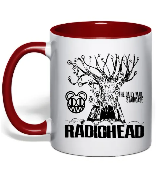 Чашка з кольоровою ручкою Daily mail staircase Radiohead Червоний фото