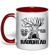 Чашка з кольоровою ручкою Daily mail staircase Radiohead Червоний фото