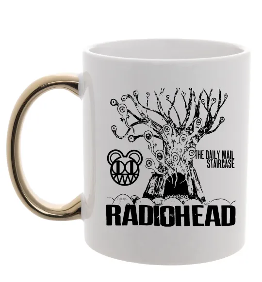 Чашка з кольоровою ручкою Daily mail staircase Radiohead Золото фото