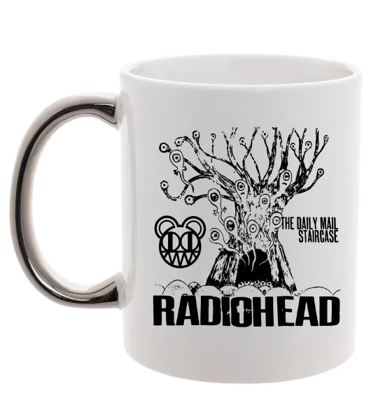 Чашка з кольоровою ручкою Daily mail staircase Radiohead Срібло фото