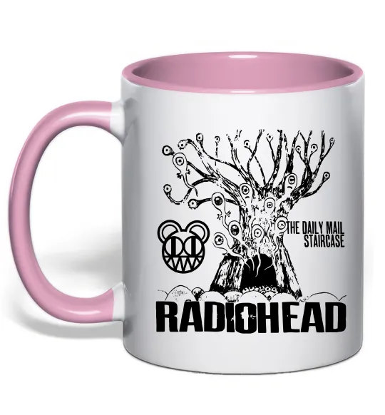 Чашка з кольоровою ручкою Daily mail staircase Radiohead Ніжно рожевий фото