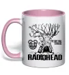 Чашка з кольоровою ручкою Daily mail staircase Radiohead Ніжно рожевий фото